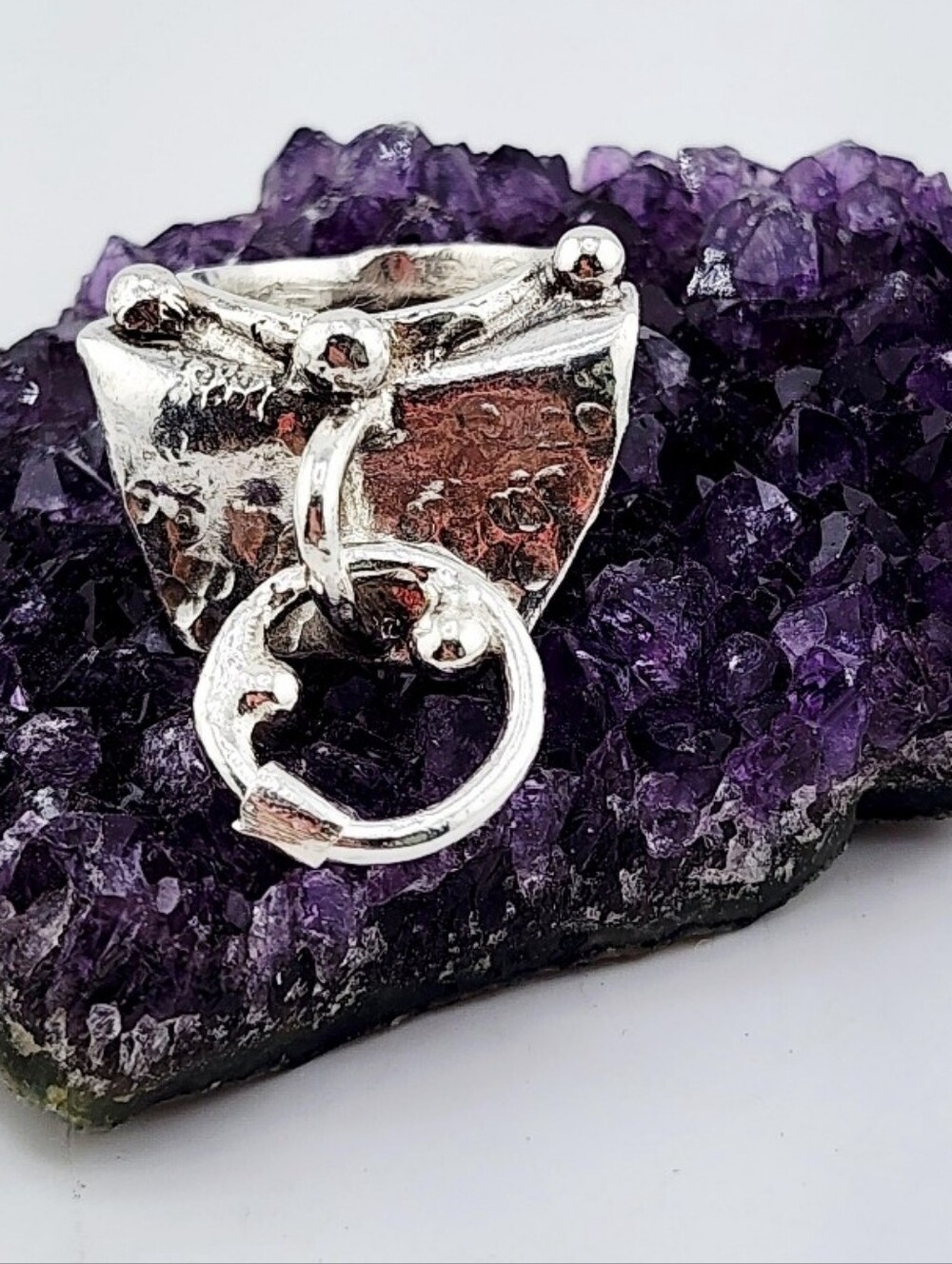 KINETIC DESIGN HANDMADE RING MOVEMENT TO CALM ANXIETY UN STERLING Sz 8